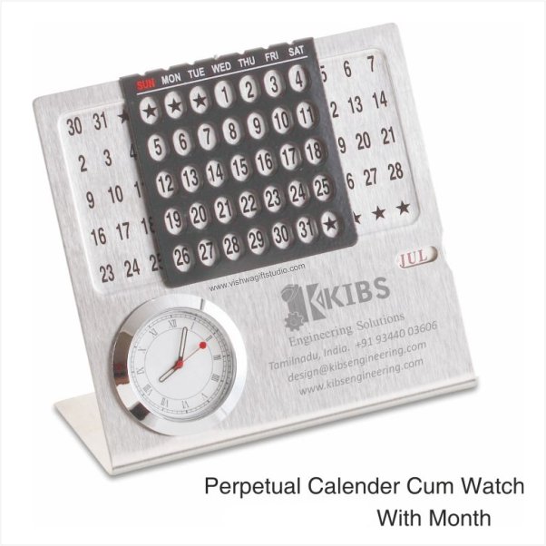 Vishwa Gift Studio | Corporate Gifts | Perpetual Calender cum Watch with Month