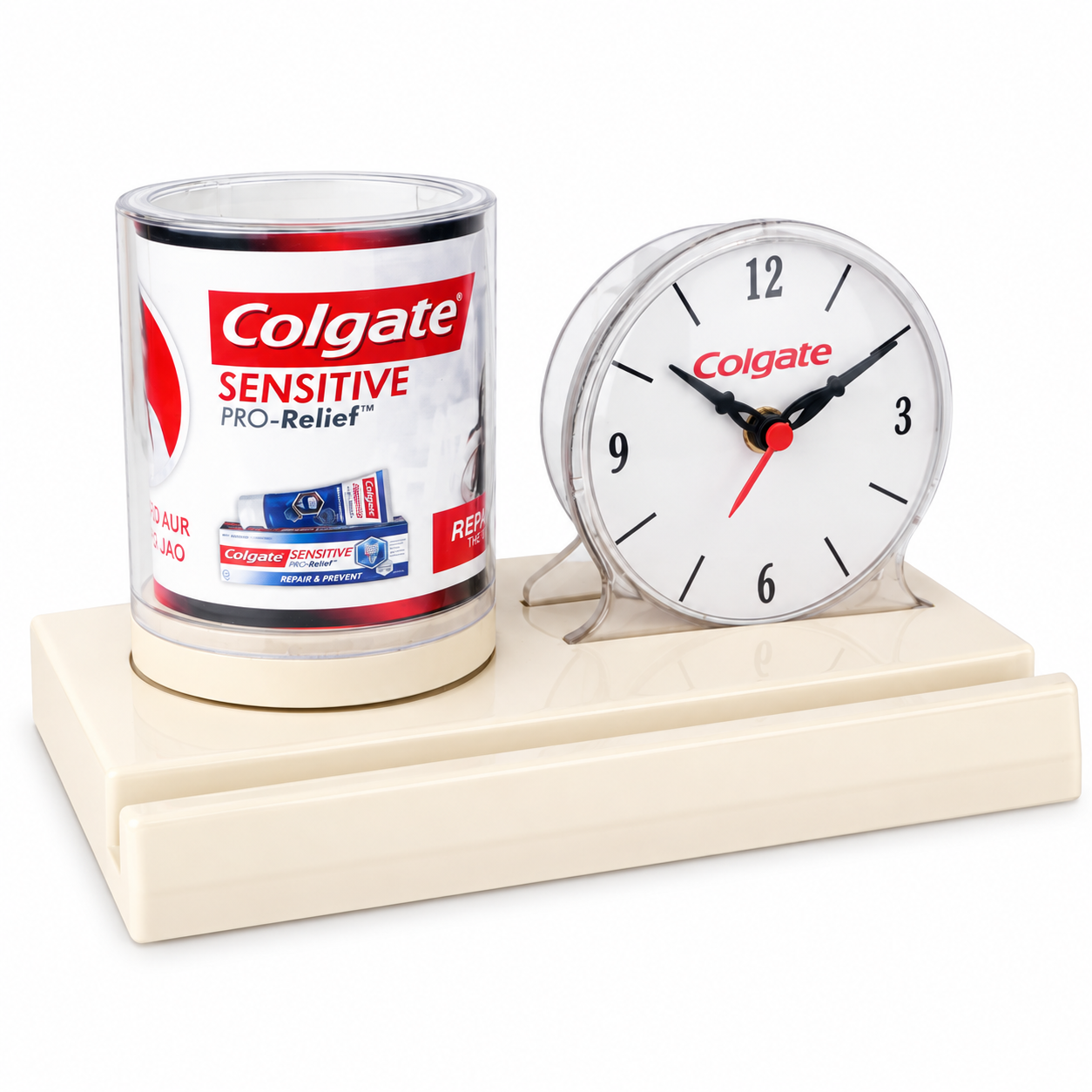 TC367/TC368 Round Desk Clock with Revolving Pen Stand — TC367