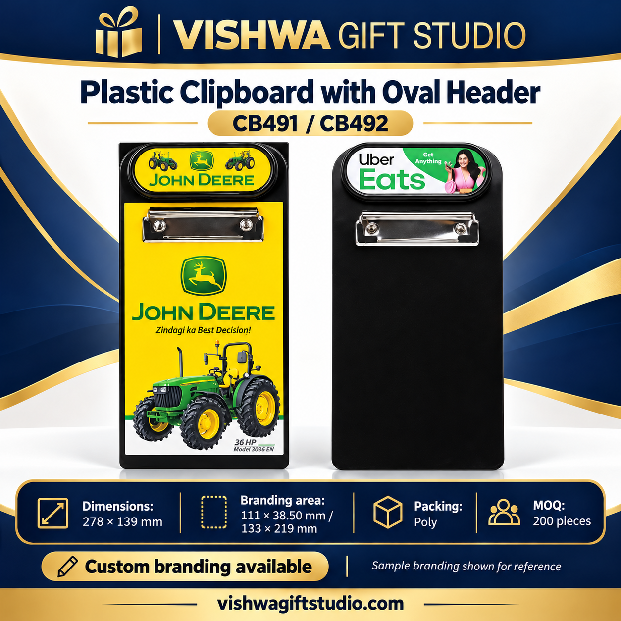 CB491 / CB492 Plastic Clipboard with Oval Header - Image 2