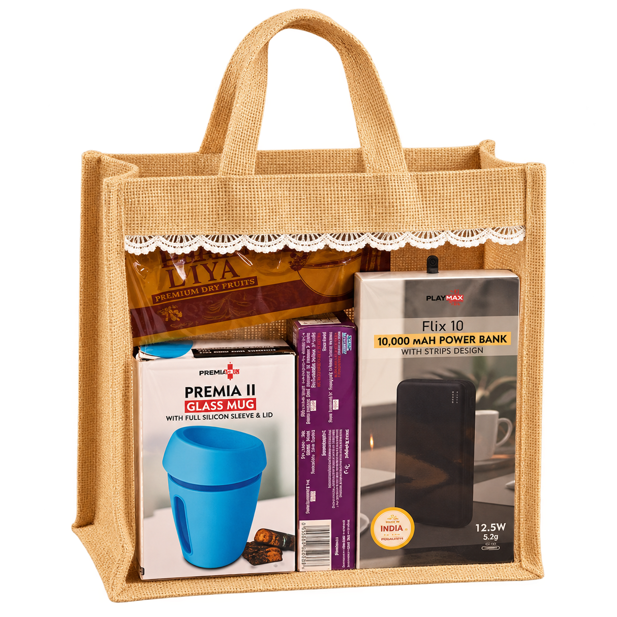 5-in-1 Power Bank & Mug Jute Diwali Hamper — DW-Q256
