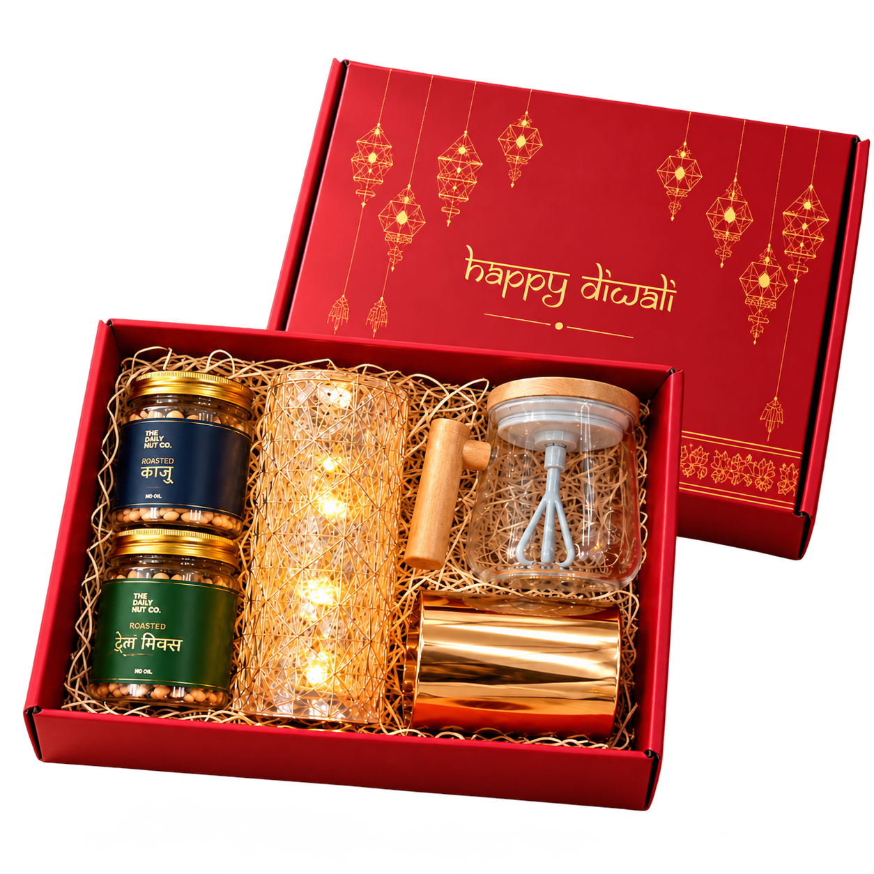 Crystal Lamp & Glass Mixing Cup Diwali Hamper — DW003