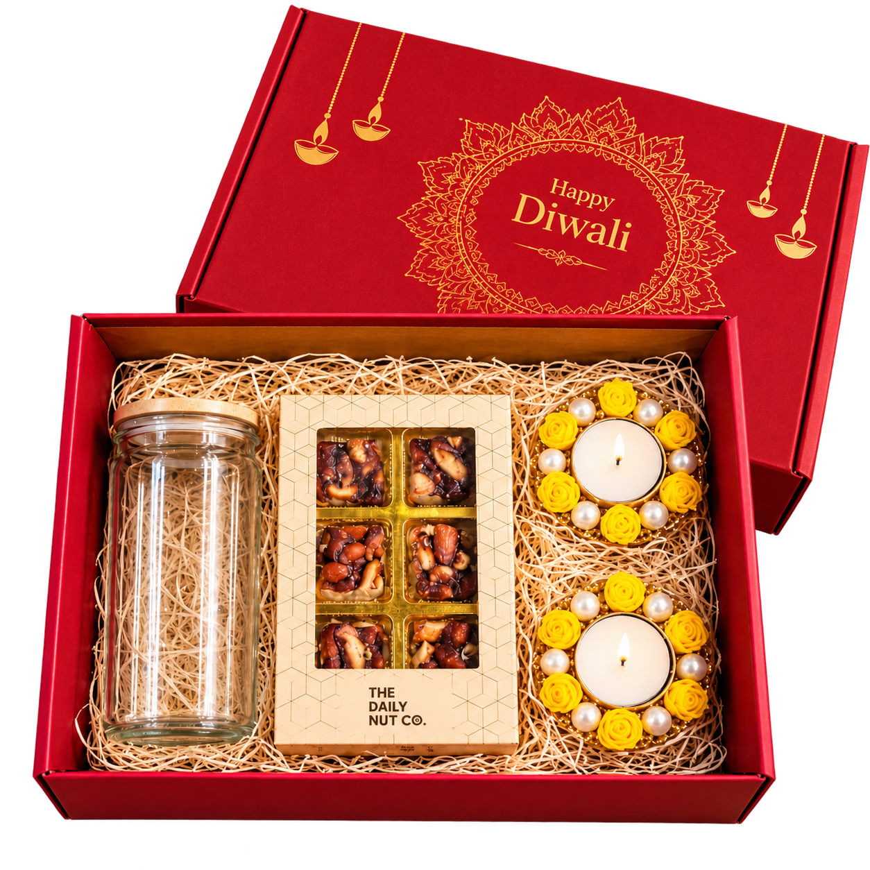 Dry Fruit Bites & Decorative Diyas Diwali Hamper — DW017