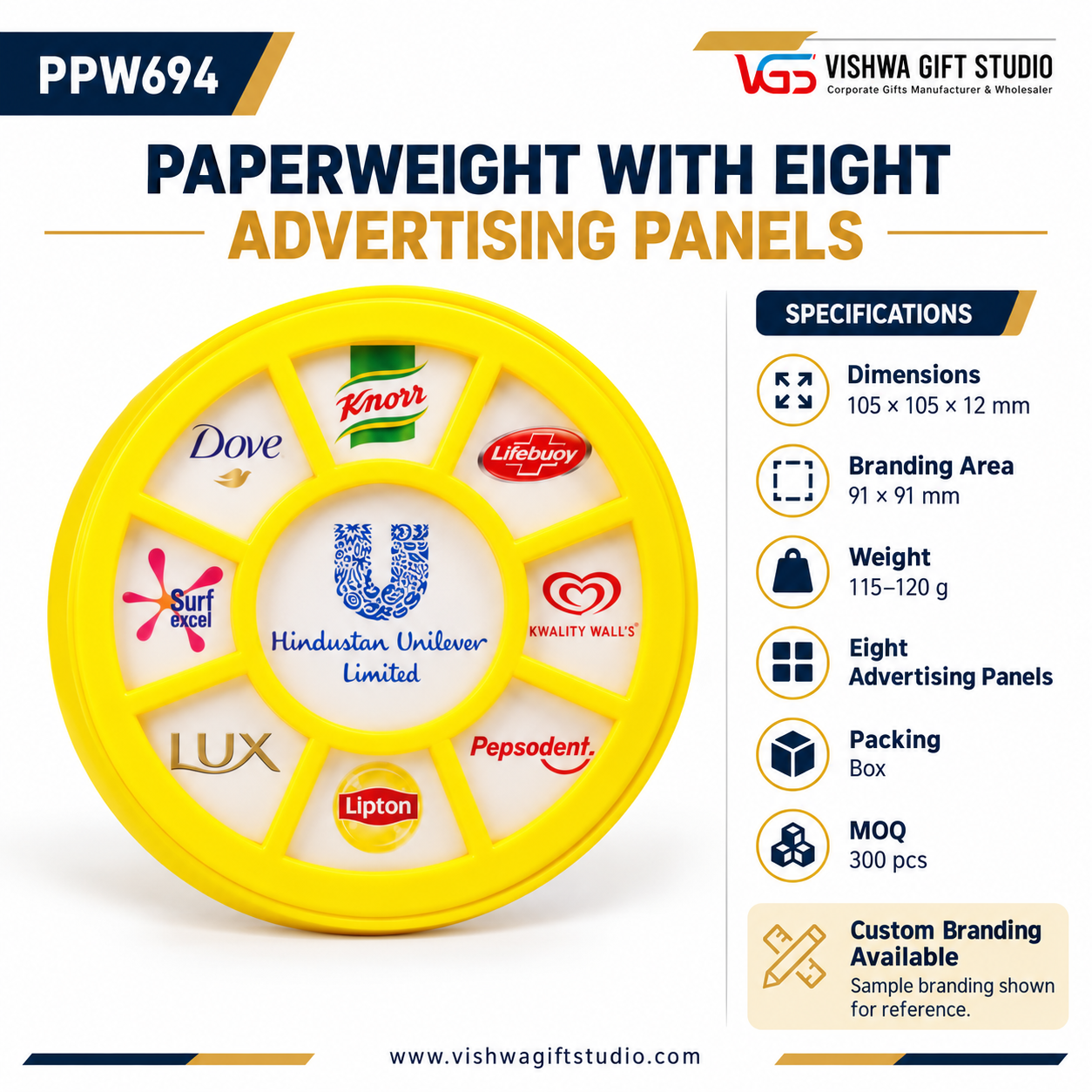 PPW694 Paperweight with Eight Advertising Panels - Image 2