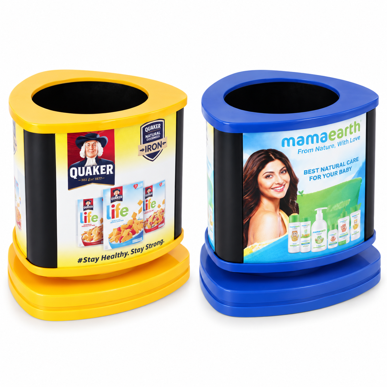 PS458 / PS459 Triangular Revolving Pen Stand – Yellow & Blue — PS458