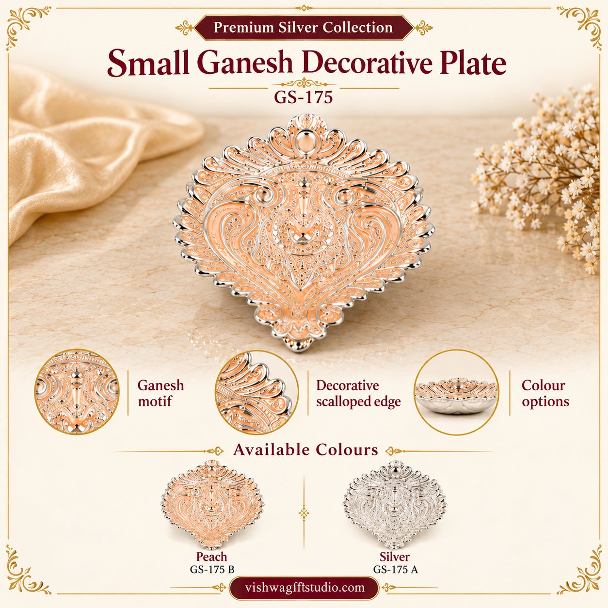 GS-175 Small Ganesh Decorative Plate - Image 2