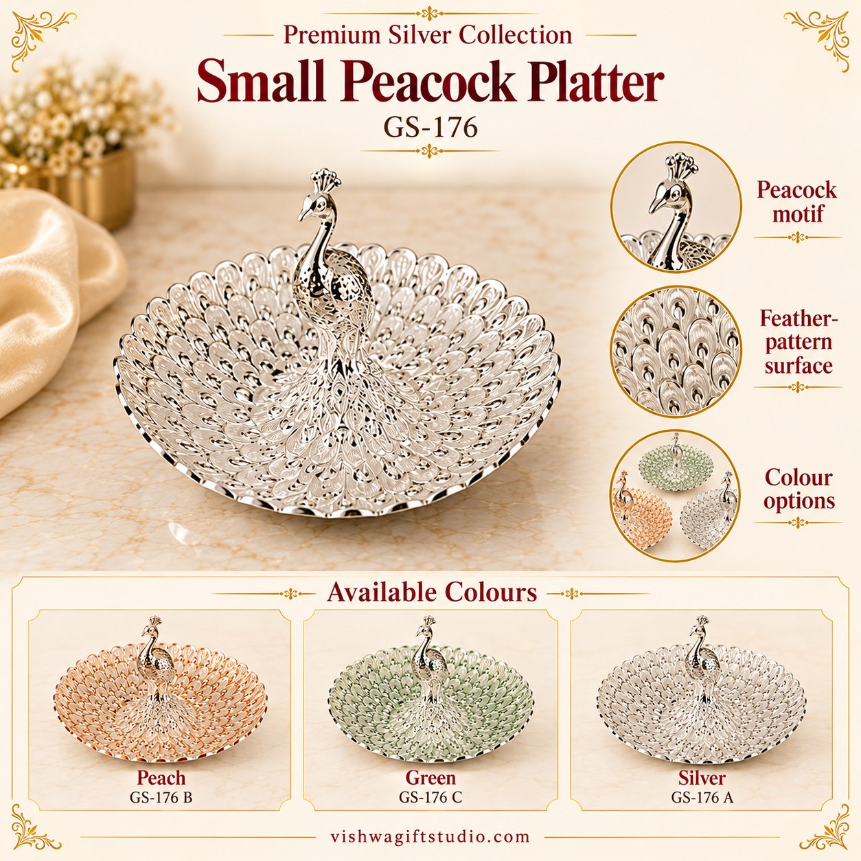 GS-176 Small Peacock Platter - Image 2