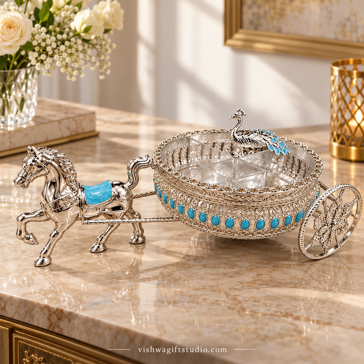 HM-4040 Horse Chariot Four-Partition Bowl