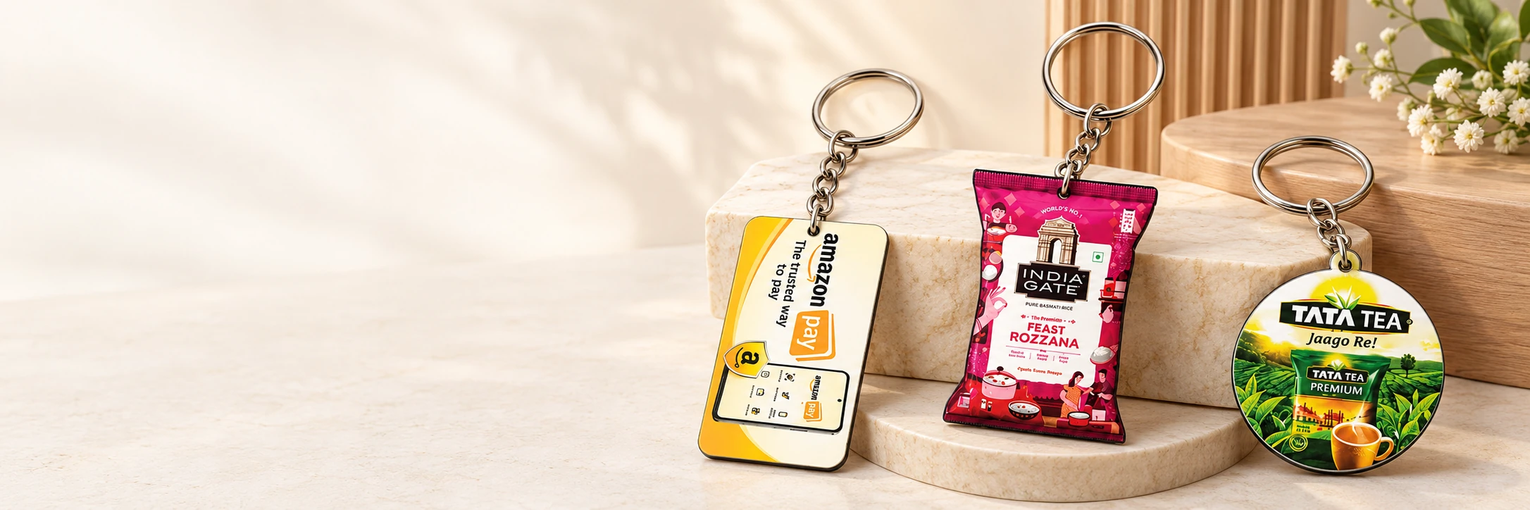 MDF Keychains — branded product showcase