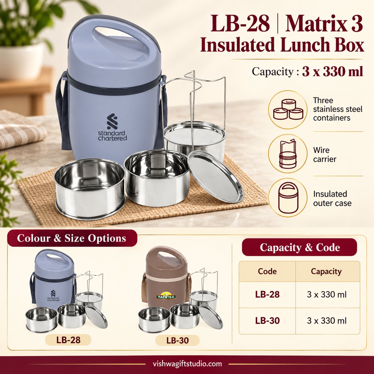 LB-28 Matrix 3 Insulated Lunch Box - Image 2