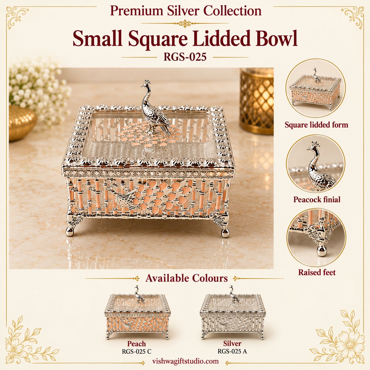 RGS-025 Small Square Lidded Bowl - Image 2