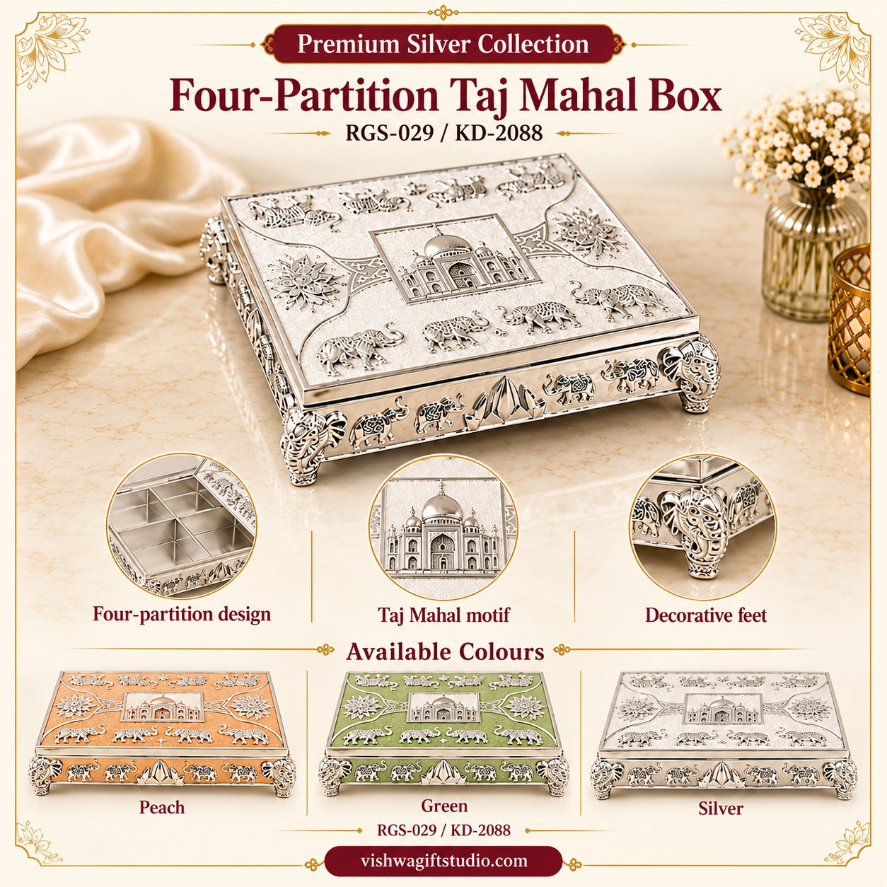RGS-029 Four-Partition Taj Mahal Box - Image 2