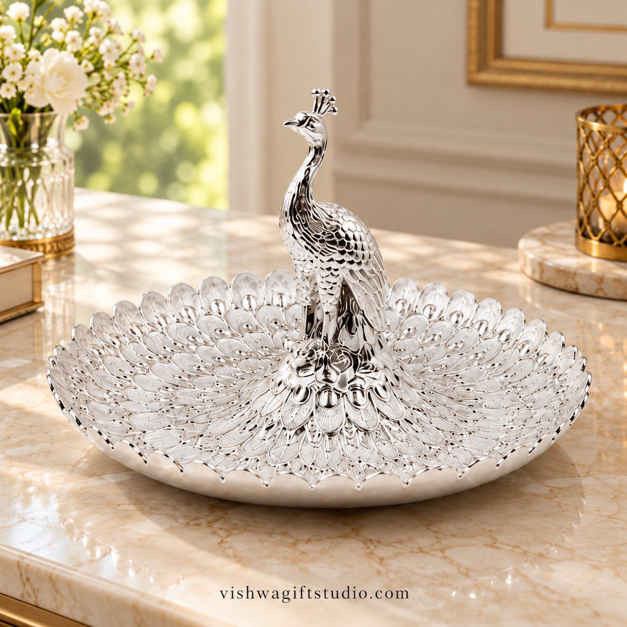 RGS-136A Medium Peacock Platter