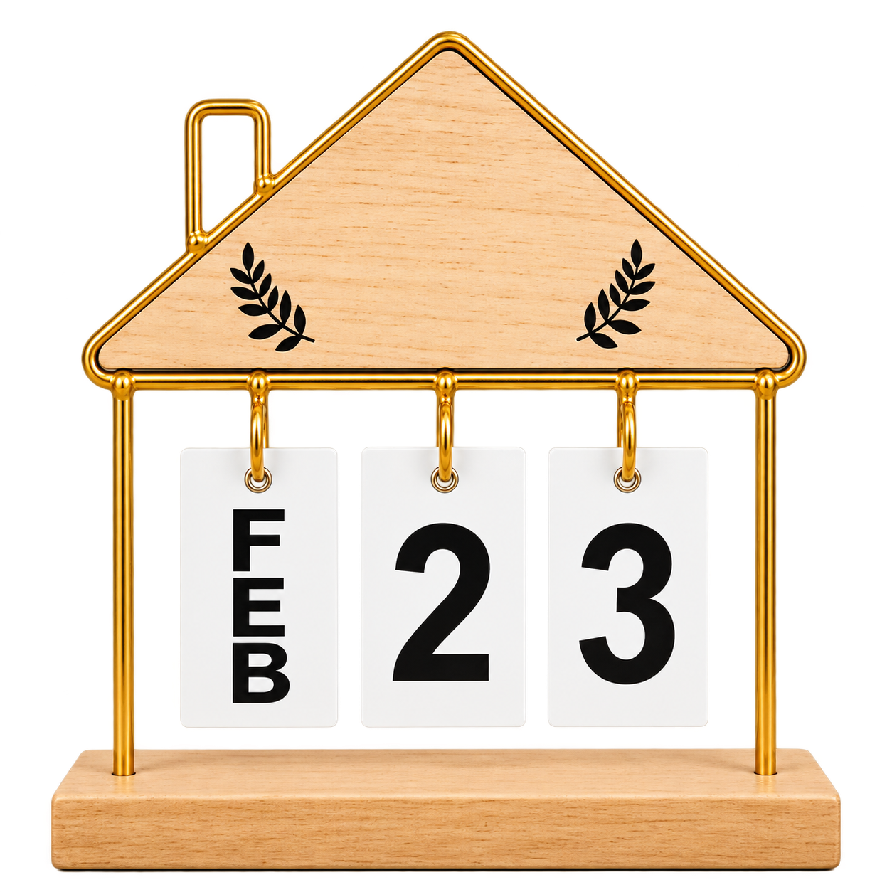 WD-C06 House Shape Wooden Perpetual Calendar — WD-C06