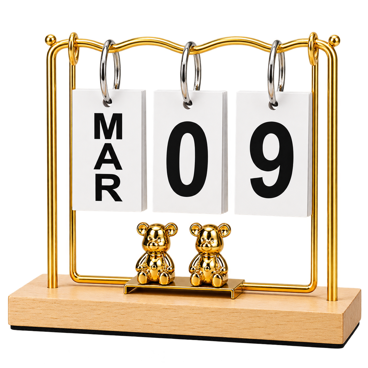 WD-C07 Wooden Perpetual Calendar with Desktop Holders — WD-C07