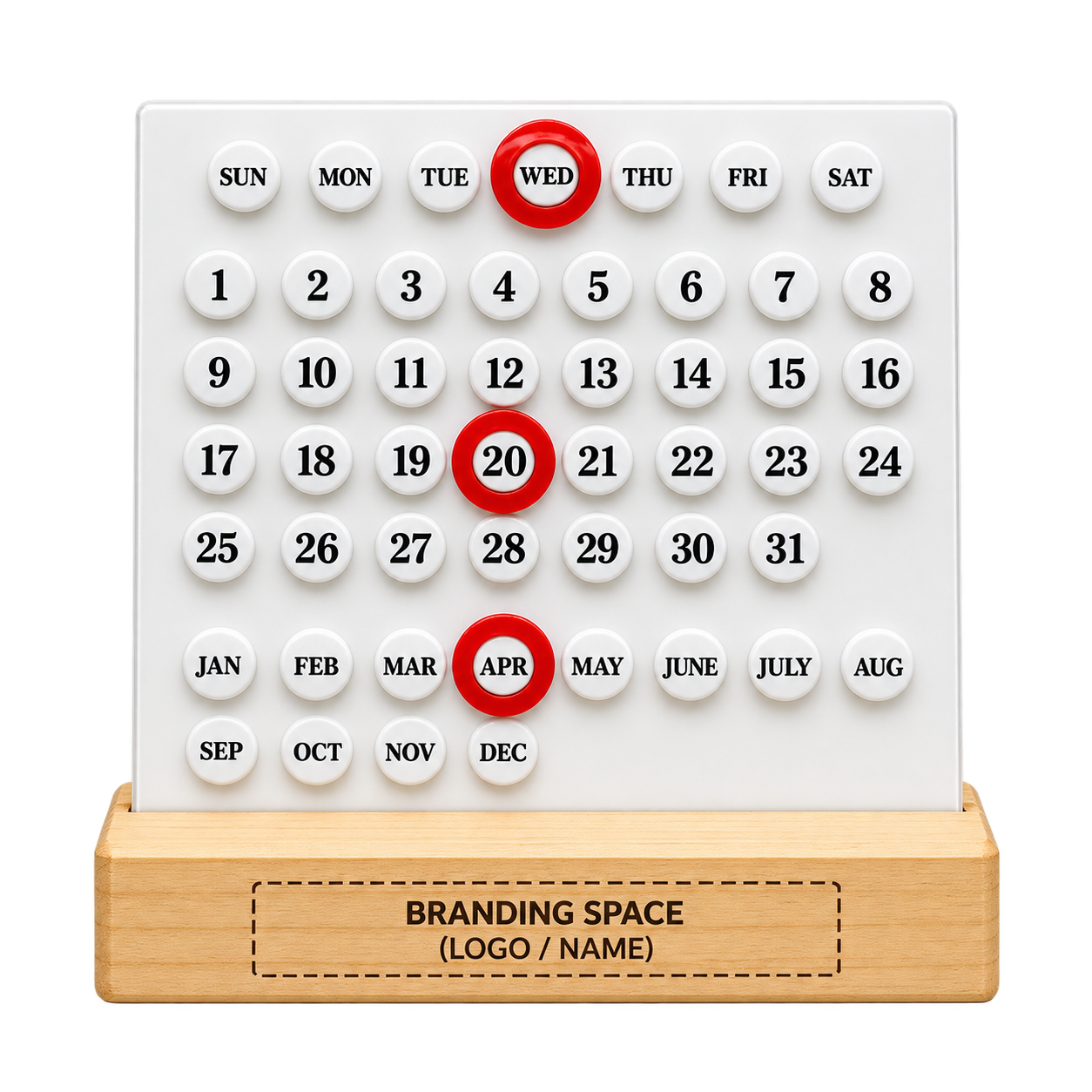WD-C08 Wooden Calendar with Month Board — WD-C08
