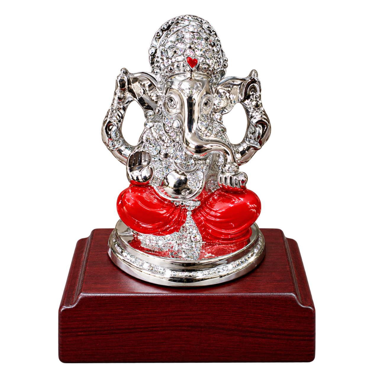 WD-I15 Ganesha Idol on Wooden Base — WD-I15