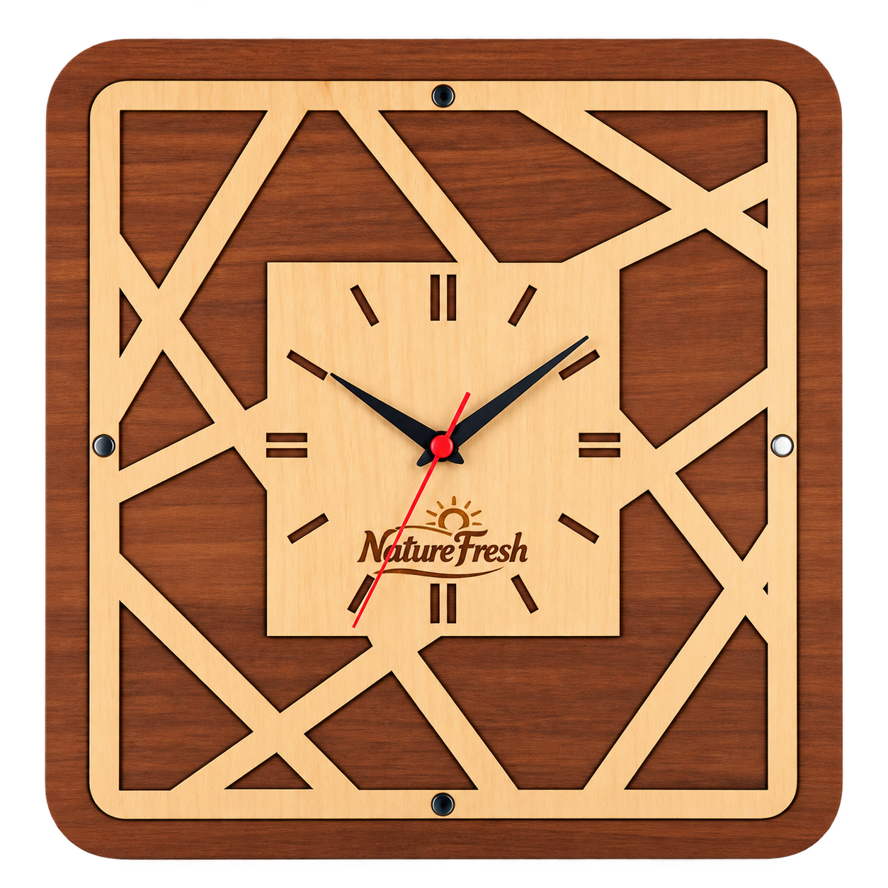 WD1047 Geometric Wooden Wall Clock — WD1047