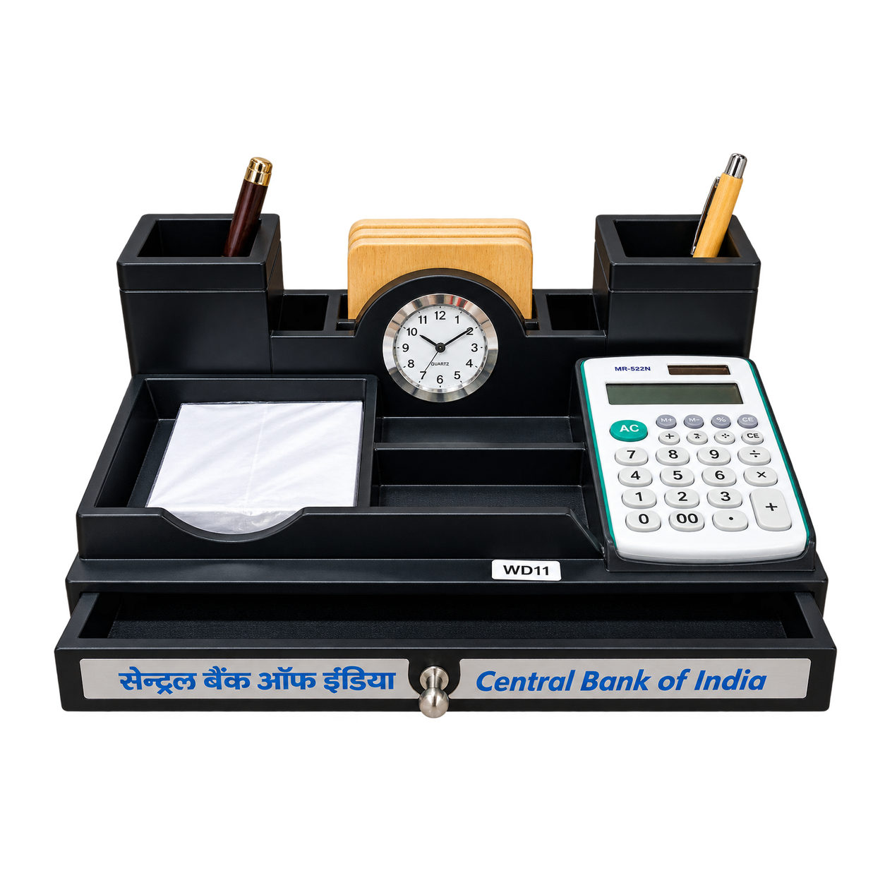 WD11 Black Multifunction Desk Organiser with Calculator — WD11