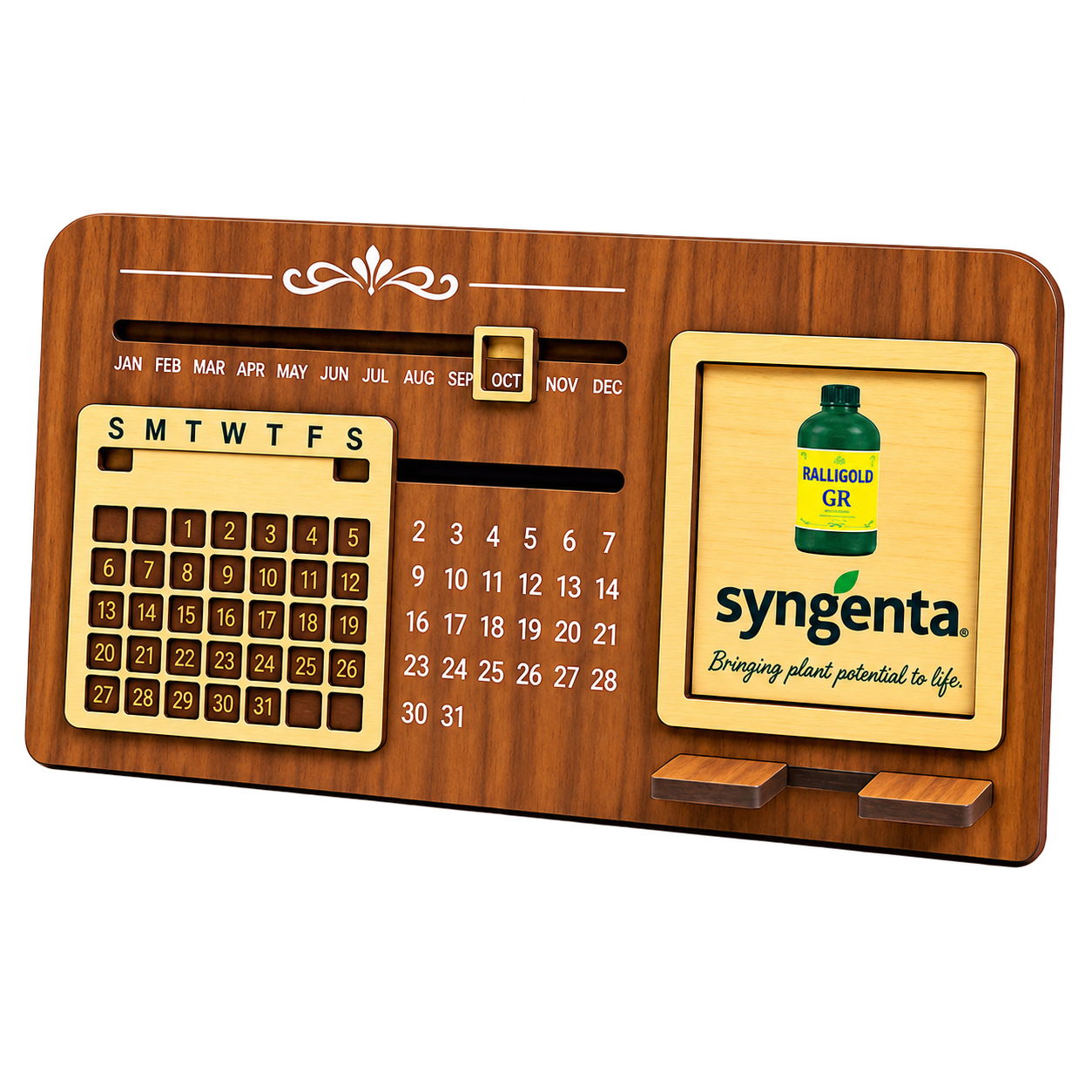 WD117 MDF Perpetual Desk Calendar