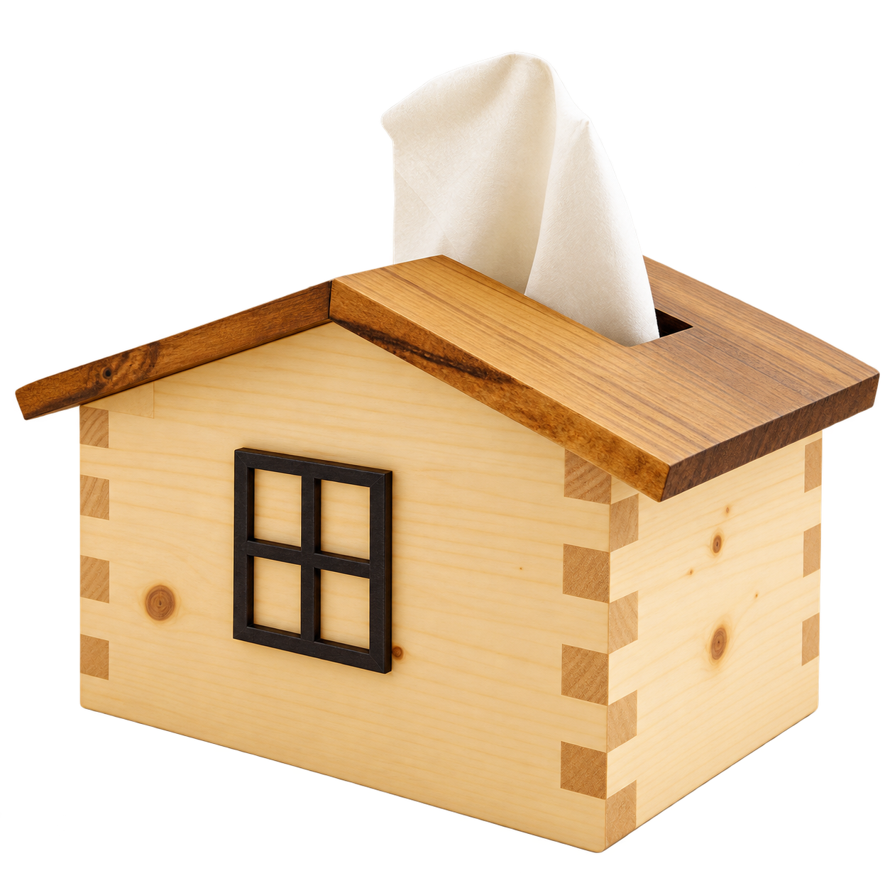 WD137 Wooden House Tissue Box — WD137