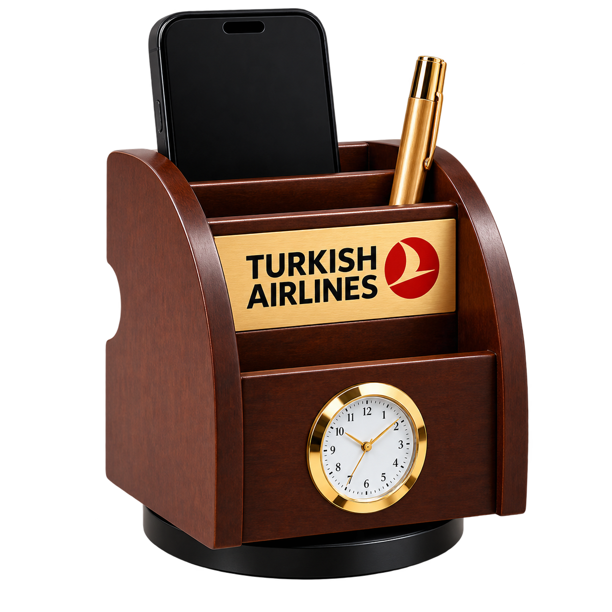 WD21 Compact Revolving Wooden Desk Organiser — WD21