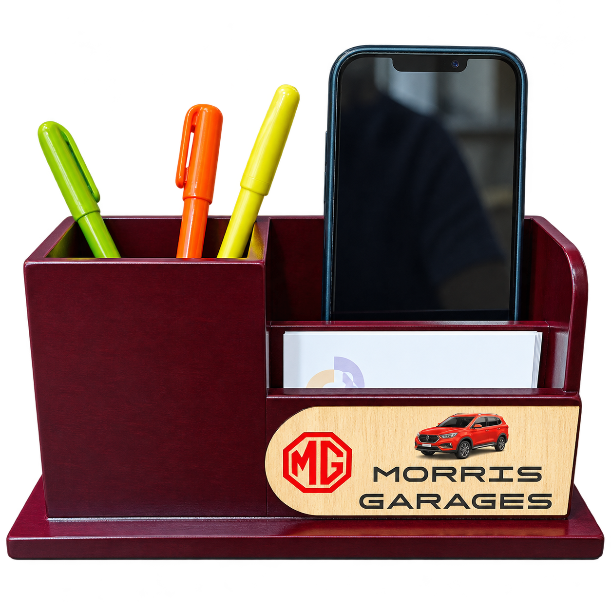 WD22 Wooden Desk Organiser with Phone and Card Holder — WD22