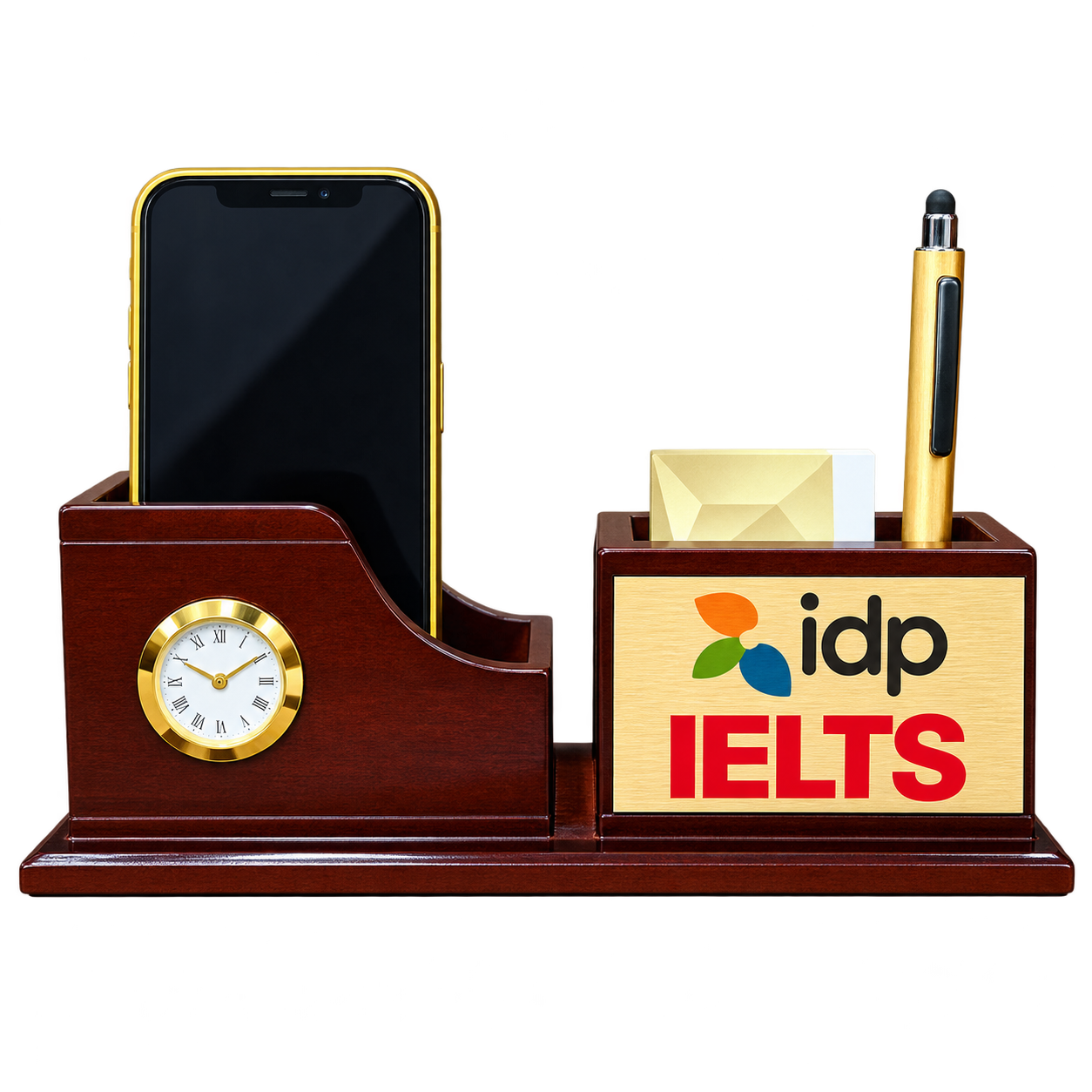 WD40 Wooden Phone and Pen Organiser with Clock — WD40