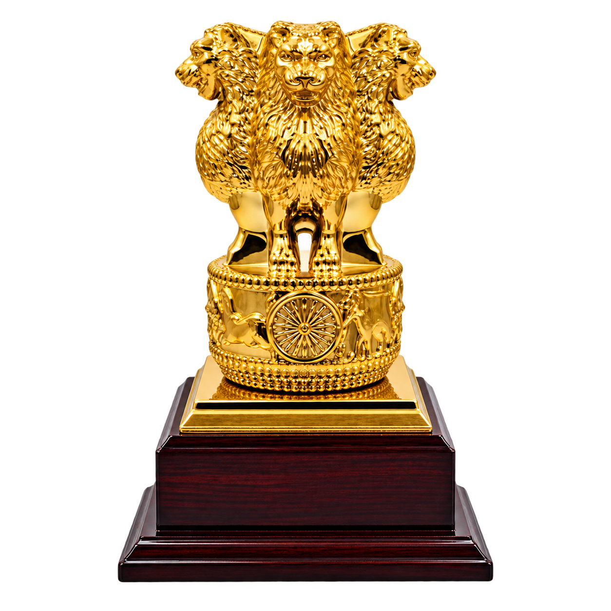 WD86 Ashoka Emblem Trophy on Wooden Base — WD86