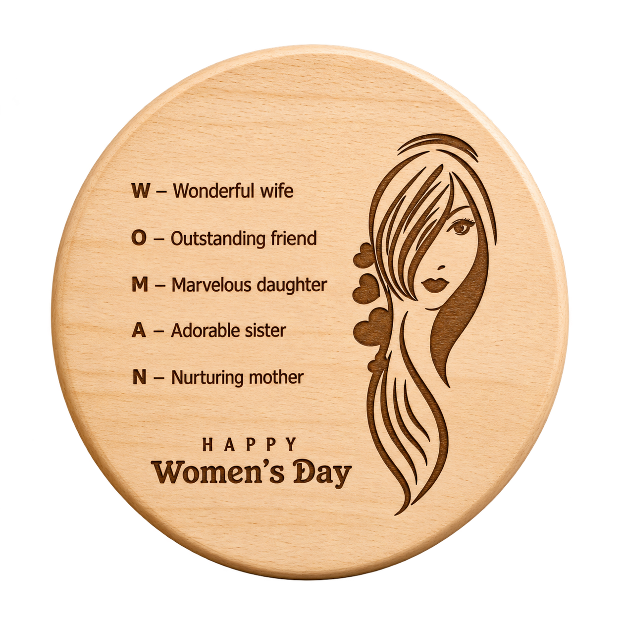 WD87 Round Wooden Recognition Plaque — WD87