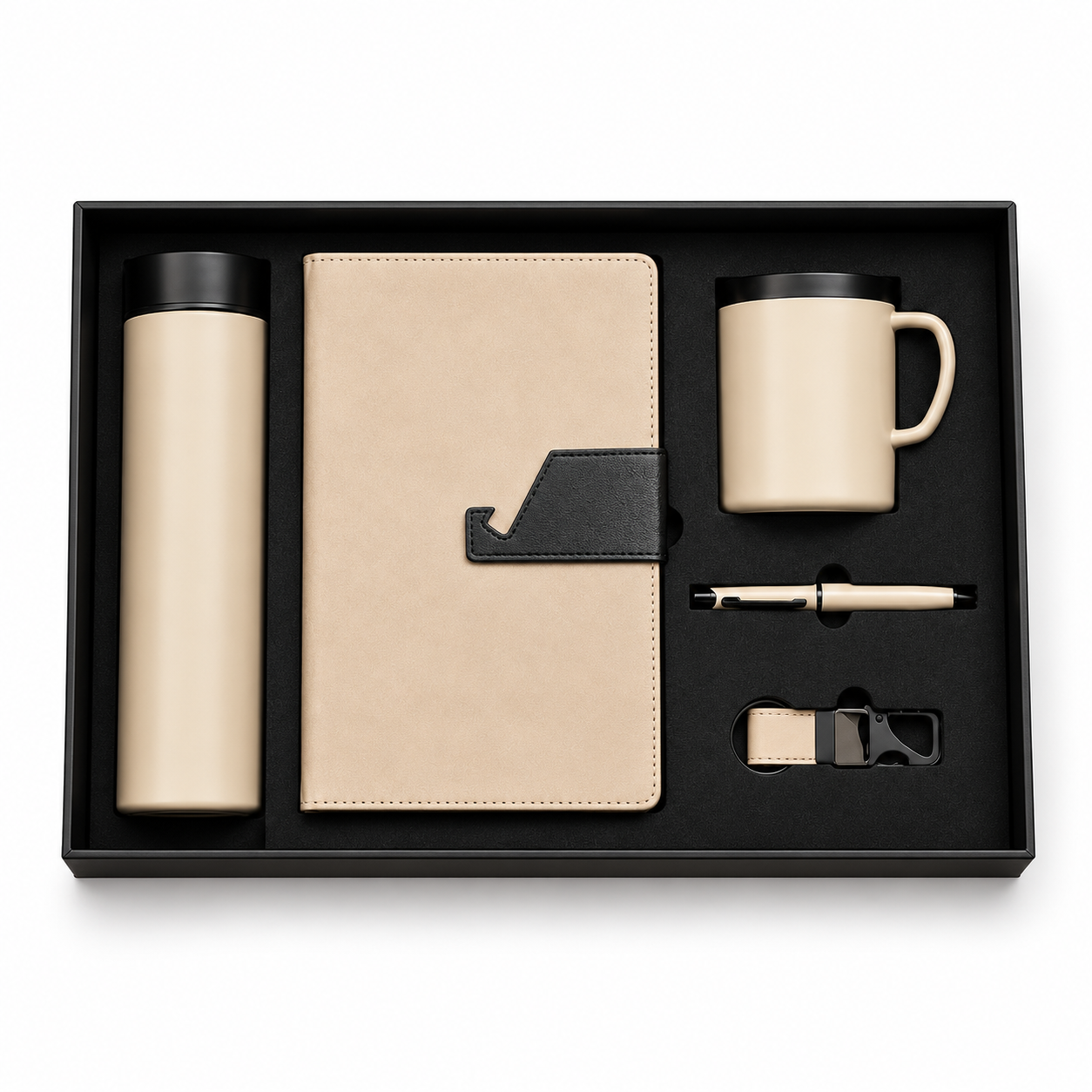 5-in-1 Deluxe Executive Gift Set - Beige and Black - VGS-DW26-03 — VGS-DW26-03