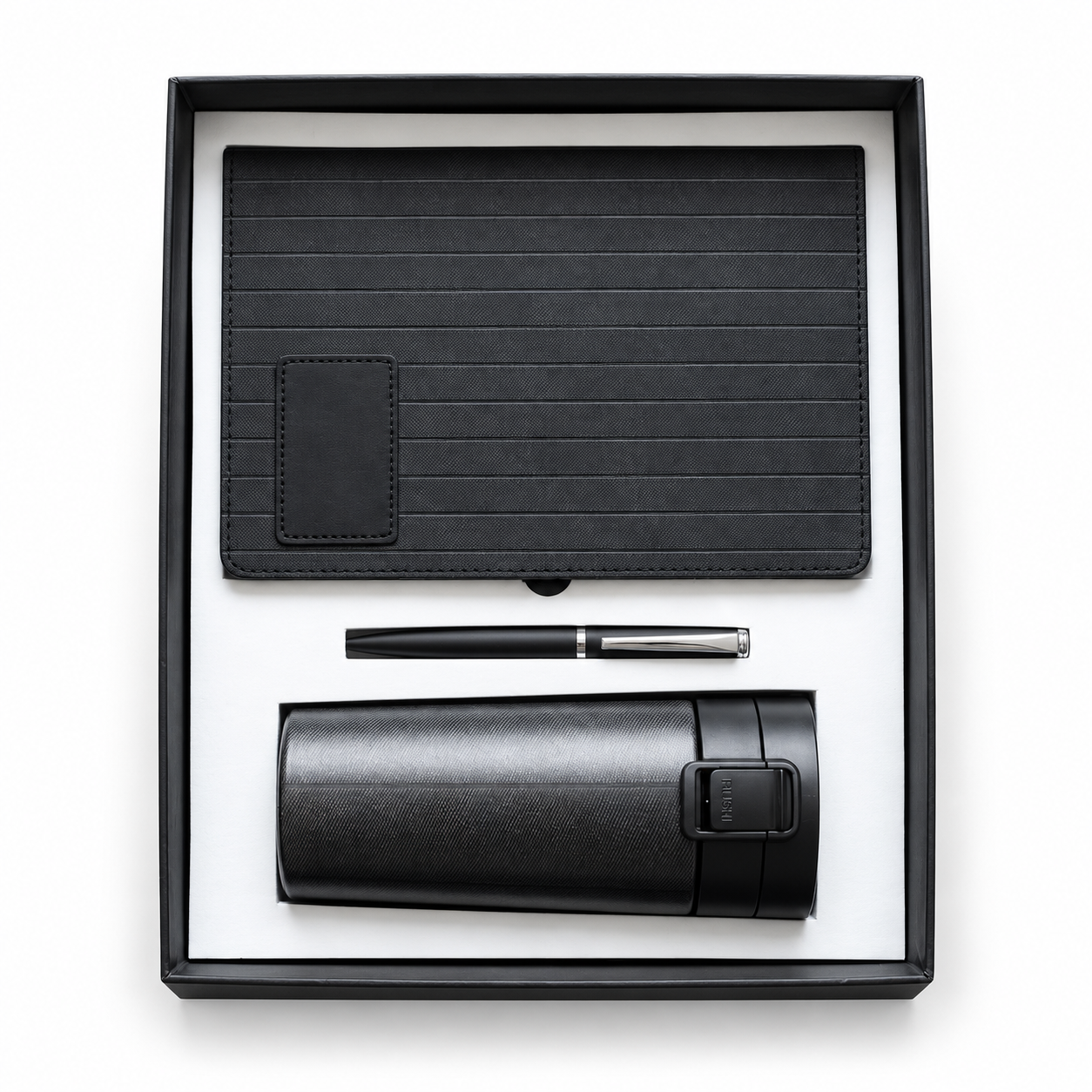 3-in-1 Notebook, Pen and Tumbler Gift Set - Black - DPT 06 — DPT 06