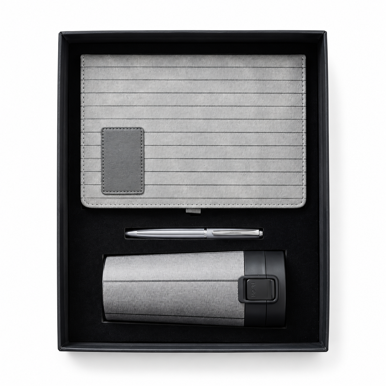 3-in-1 Notebook, Pen and Tumbler Gift Set - Grey - DPT 08 — DPT 08