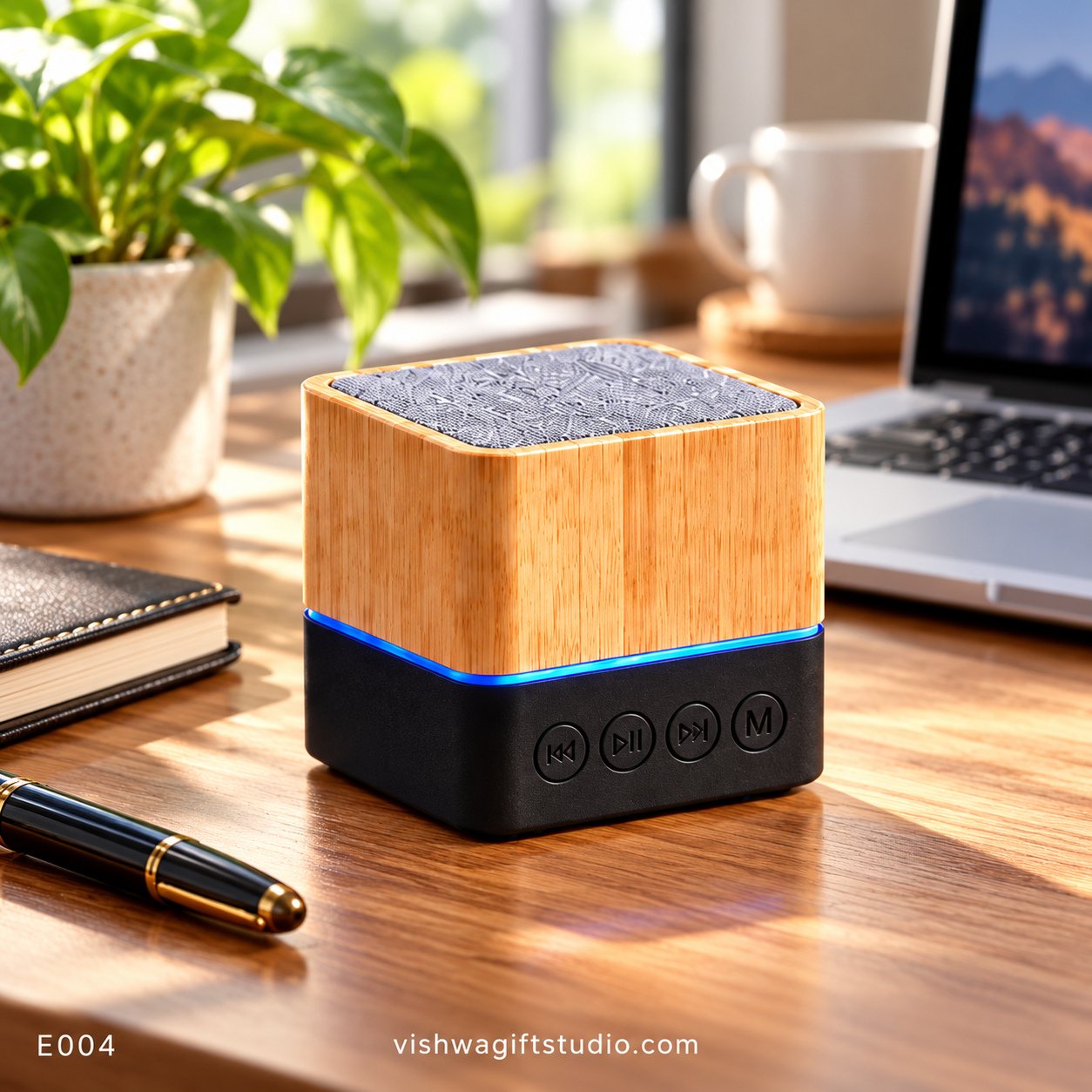 E004 Lumora Bamboo Bluetooth Speaker