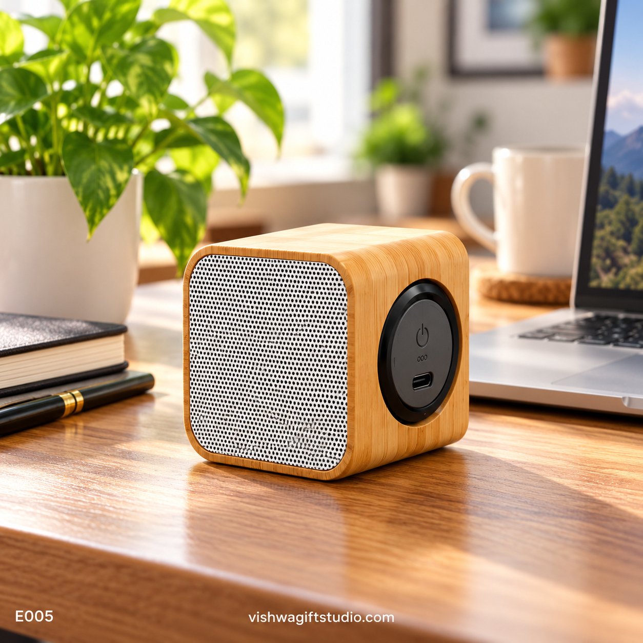 E005 Zyntric Bamboo Bluetooth Speaker