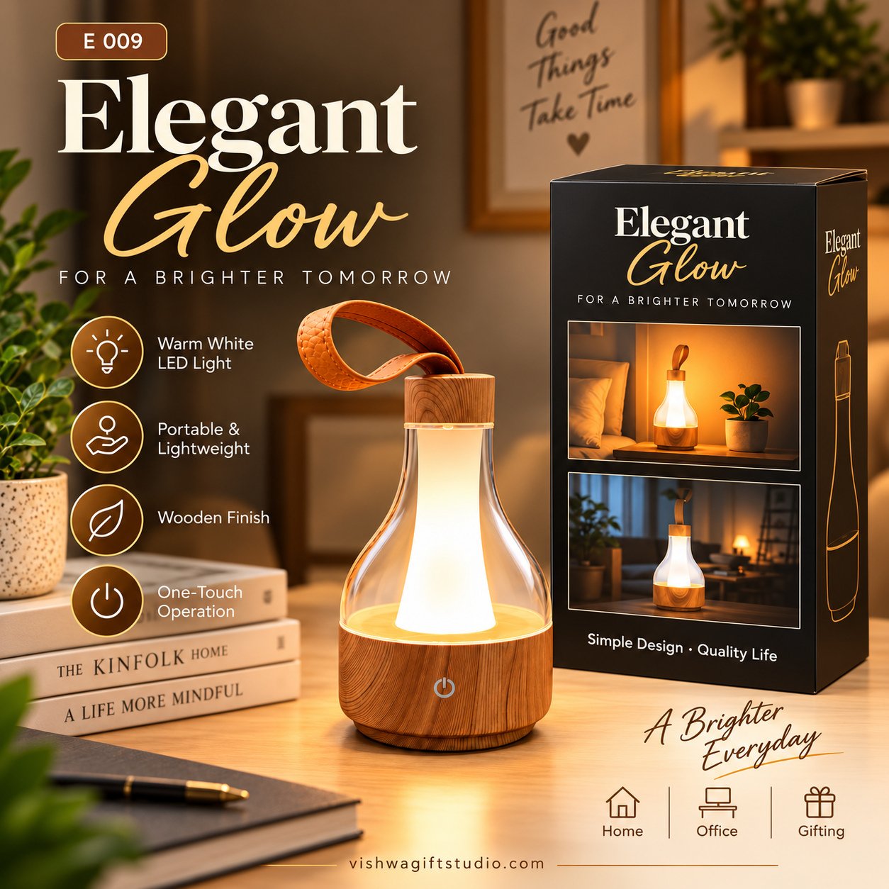 E009 Elegant Glow Portable LED Table Lamp - Image 2