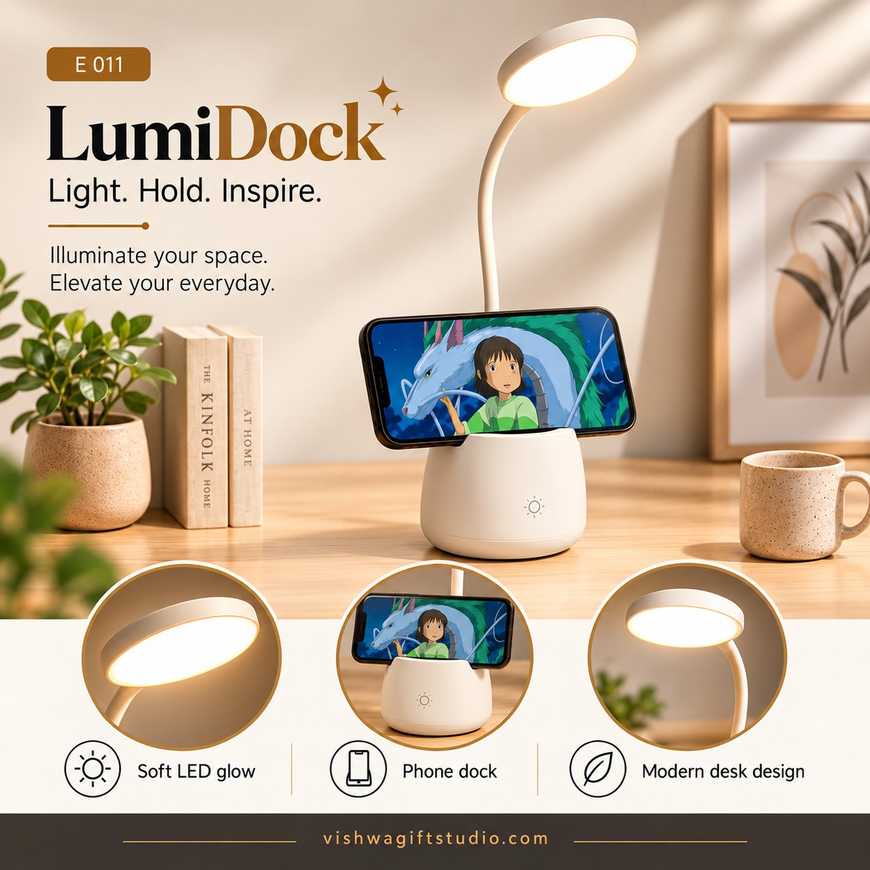 E011 LumiDock Phone Dock Desk Lamp - Image 2