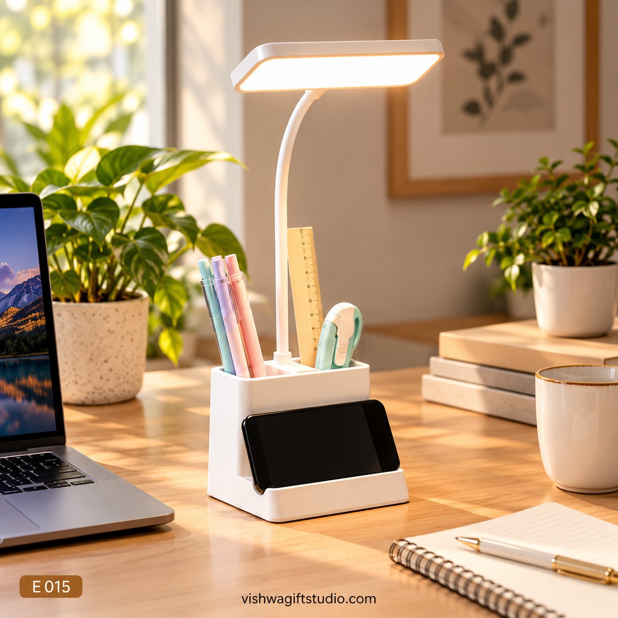 E015 LumiDesk Organizer Desk Lamp