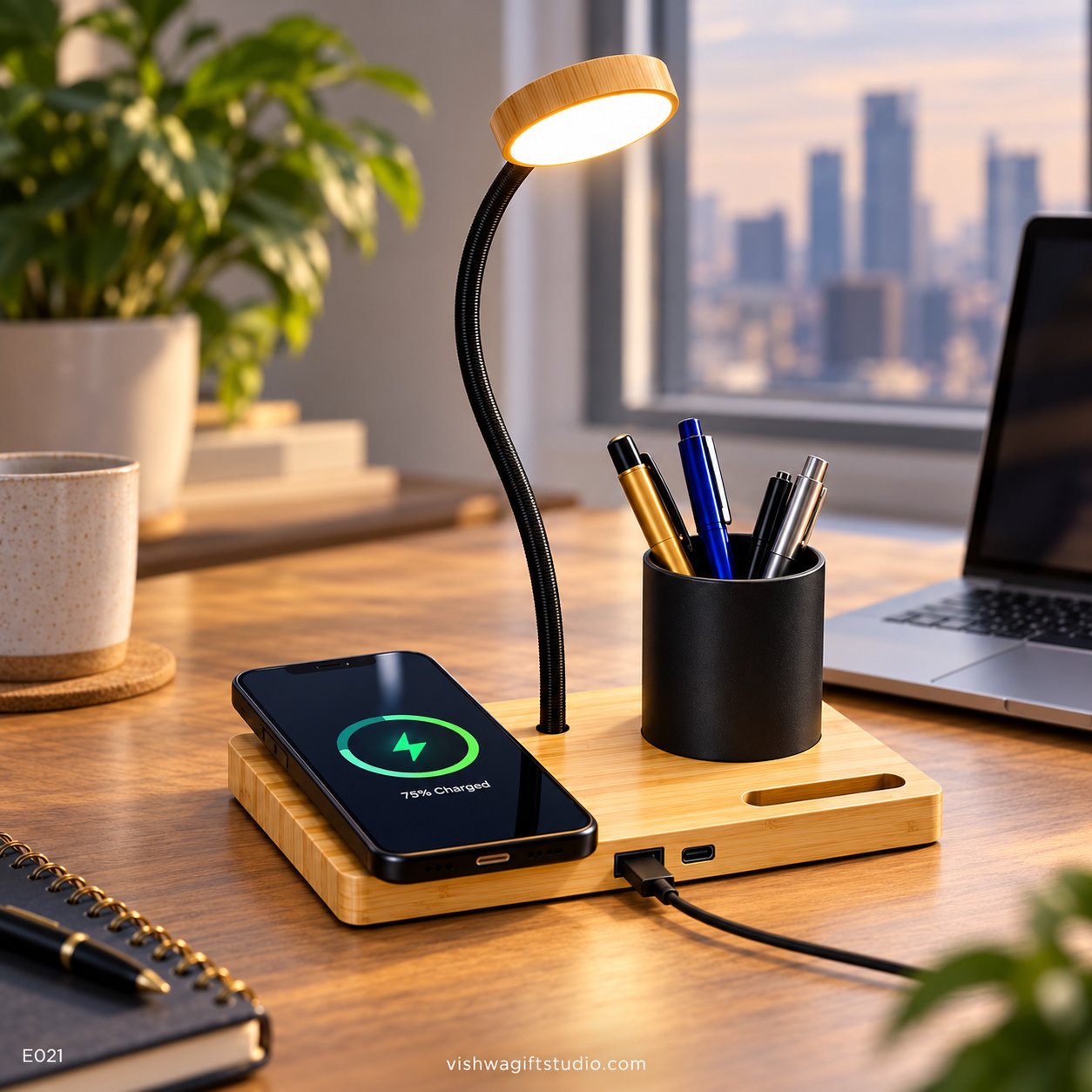 E021 Spark 4-in-1 Desk Lamp Organizer