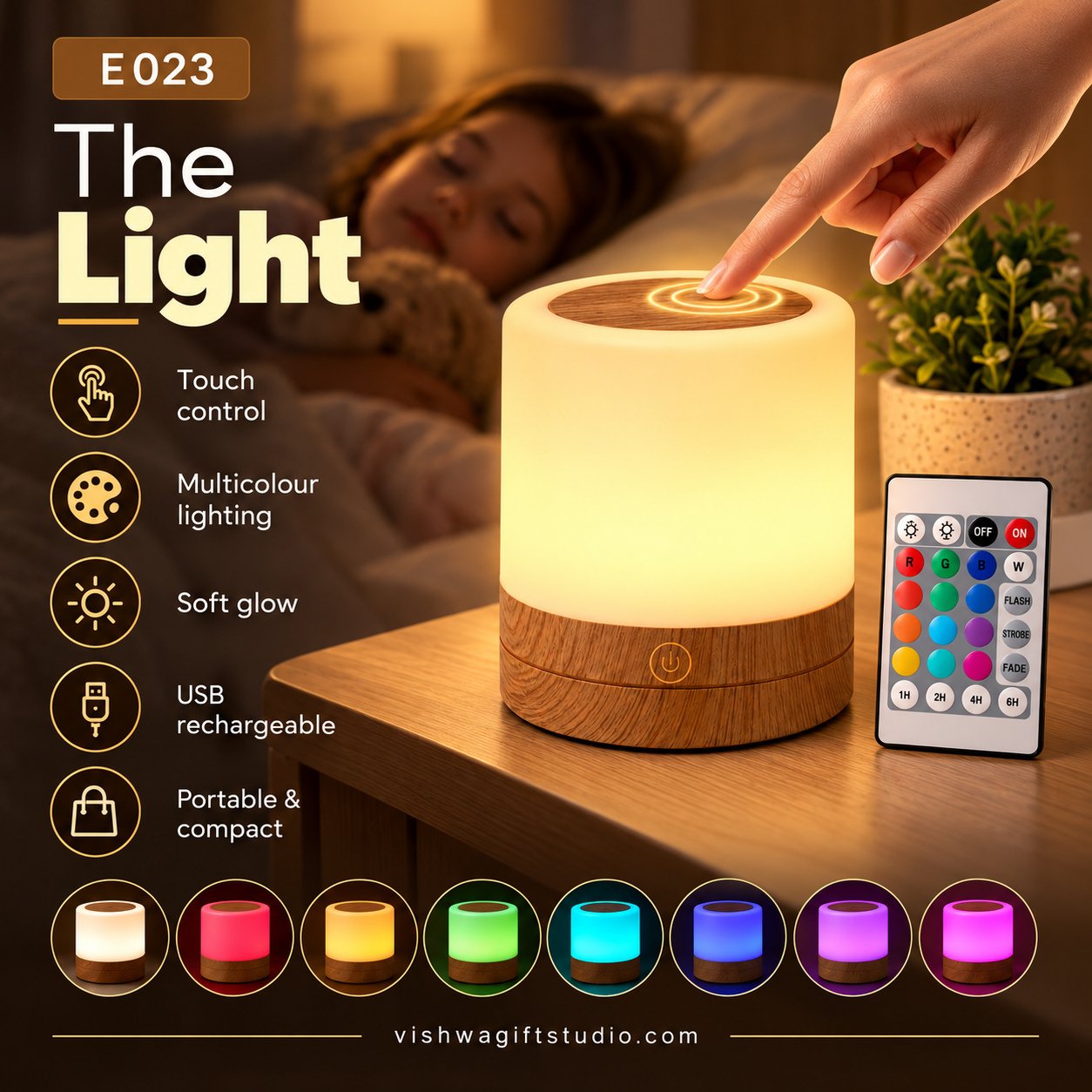 E023 The Light Colour-Changing Touch Lamp - Image 2