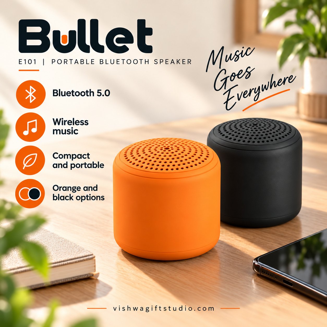 E101 Bullet Portable Bluetooth Speaker - Image 2