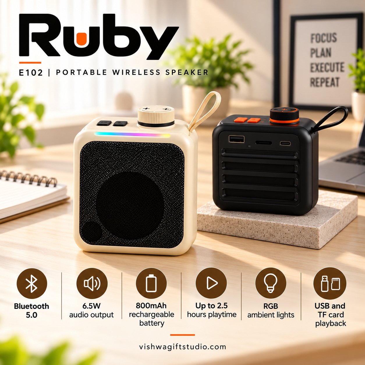 E102 Ruby Portable Wireless Speaker - Image 2