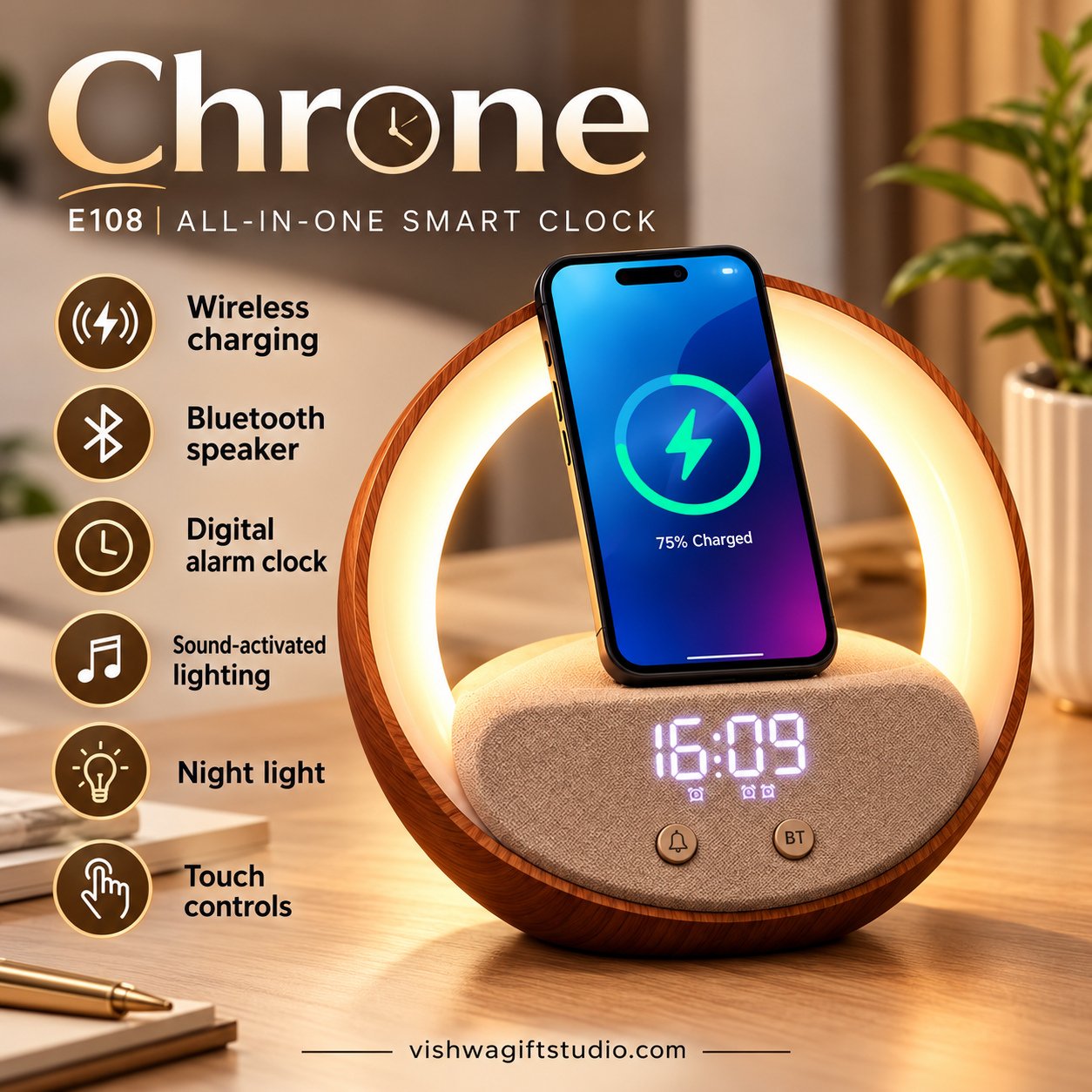 E108 Chrone All-in-One Smart Clock - Image 2