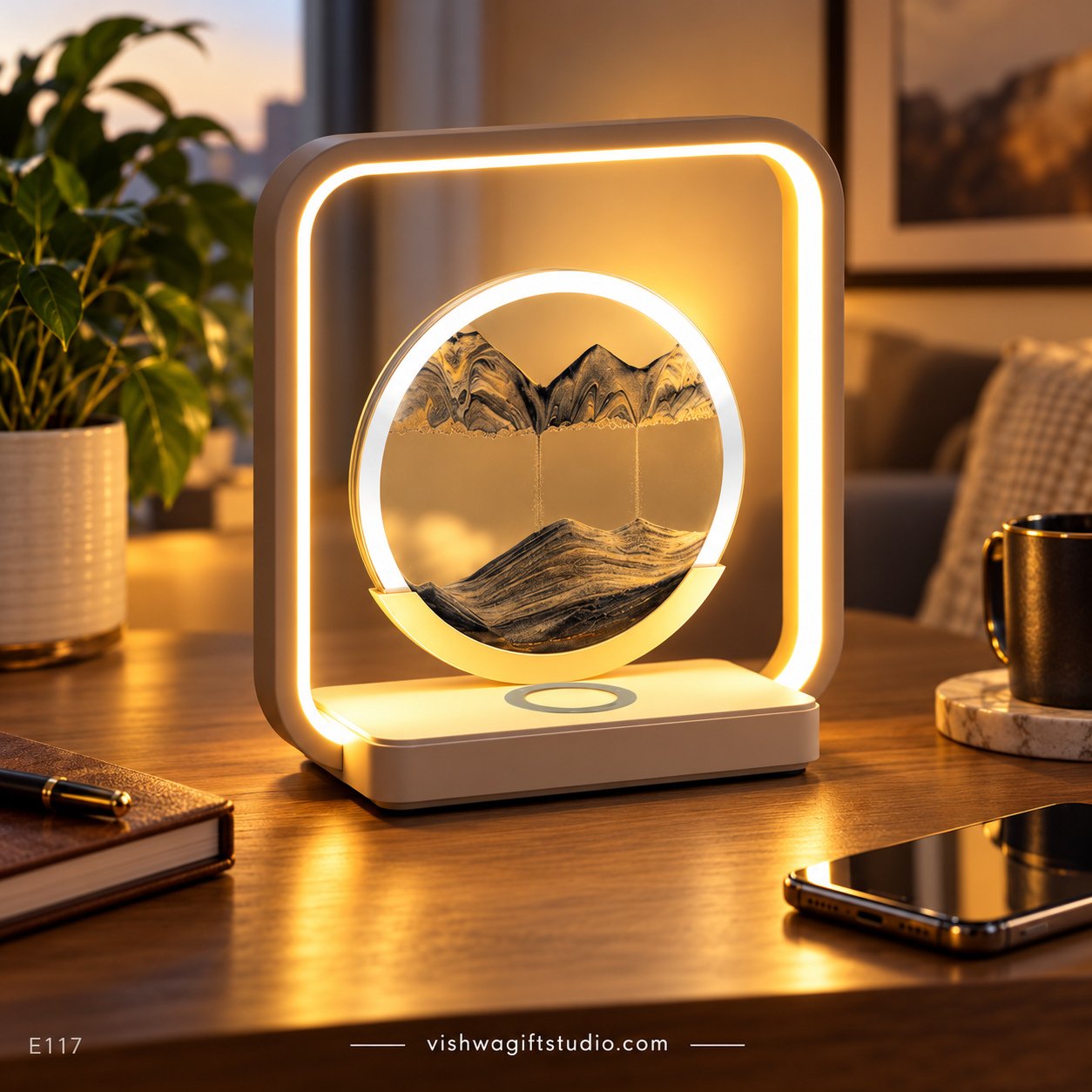 E117 Sandy Flowing Sand Wireless Charging Lamp