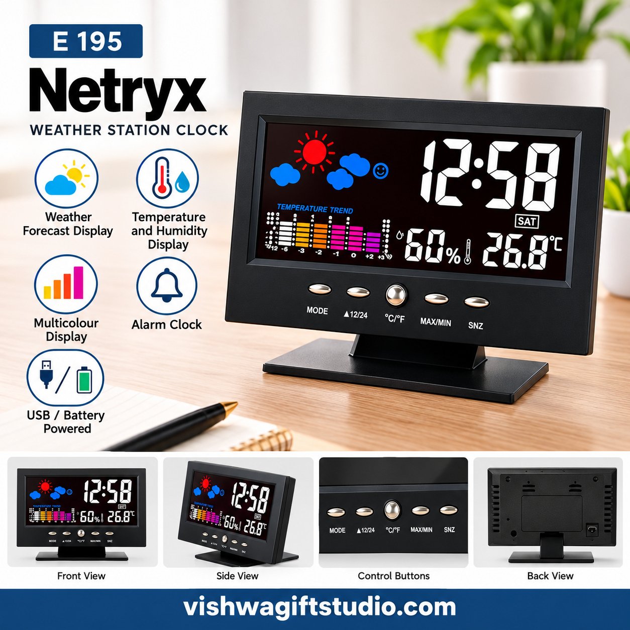 E195 Netryx Weather Station Clock - Image 2