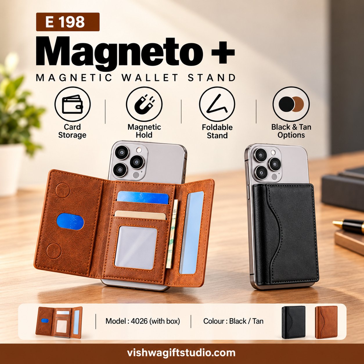 E198 Magneto+ Magnetic Wallet Phone Stand - Image 2