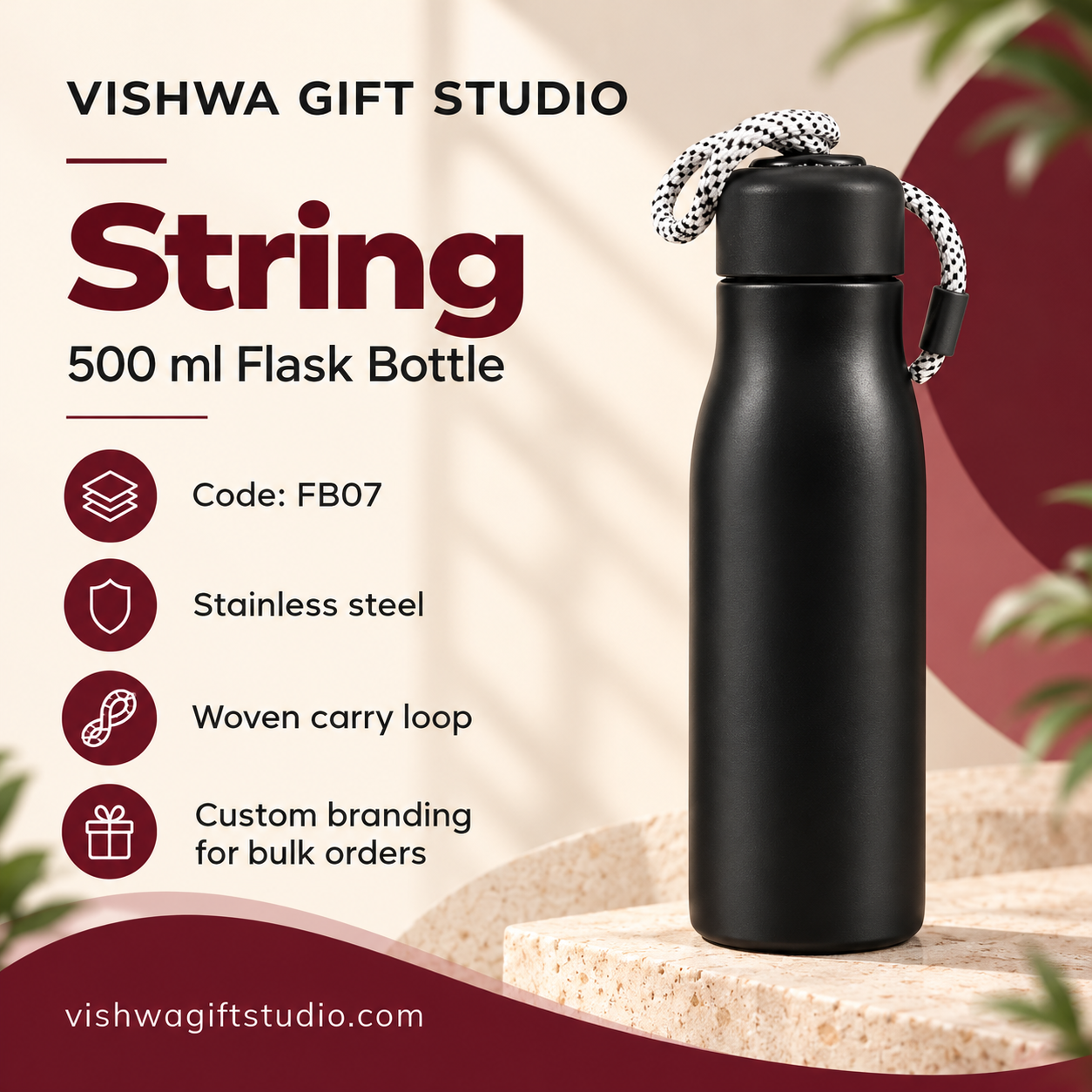 String 500 ml Flask Bottle - FB07 - Image 2