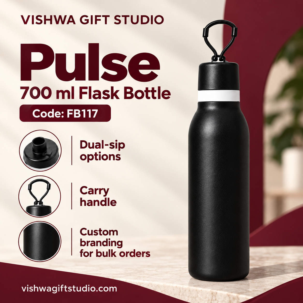 Pulse 700 ml Flask Bottle - FB117 - Image 2