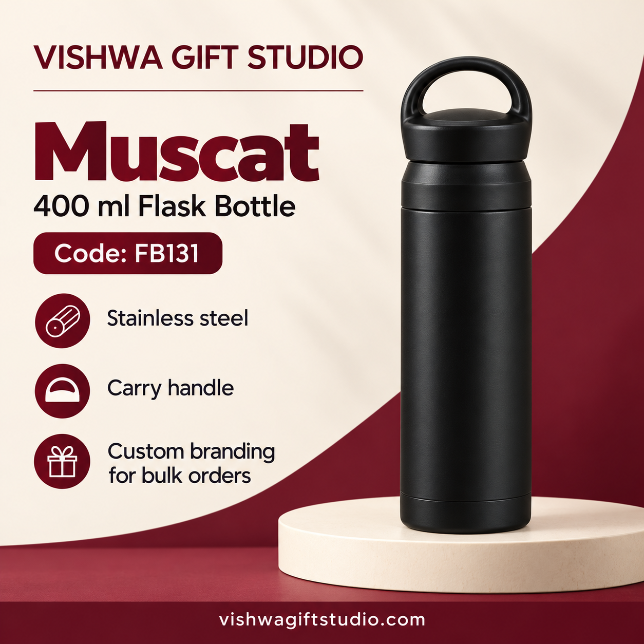 Muscat 400 ml Flask Bottle - FB131 - Image 2