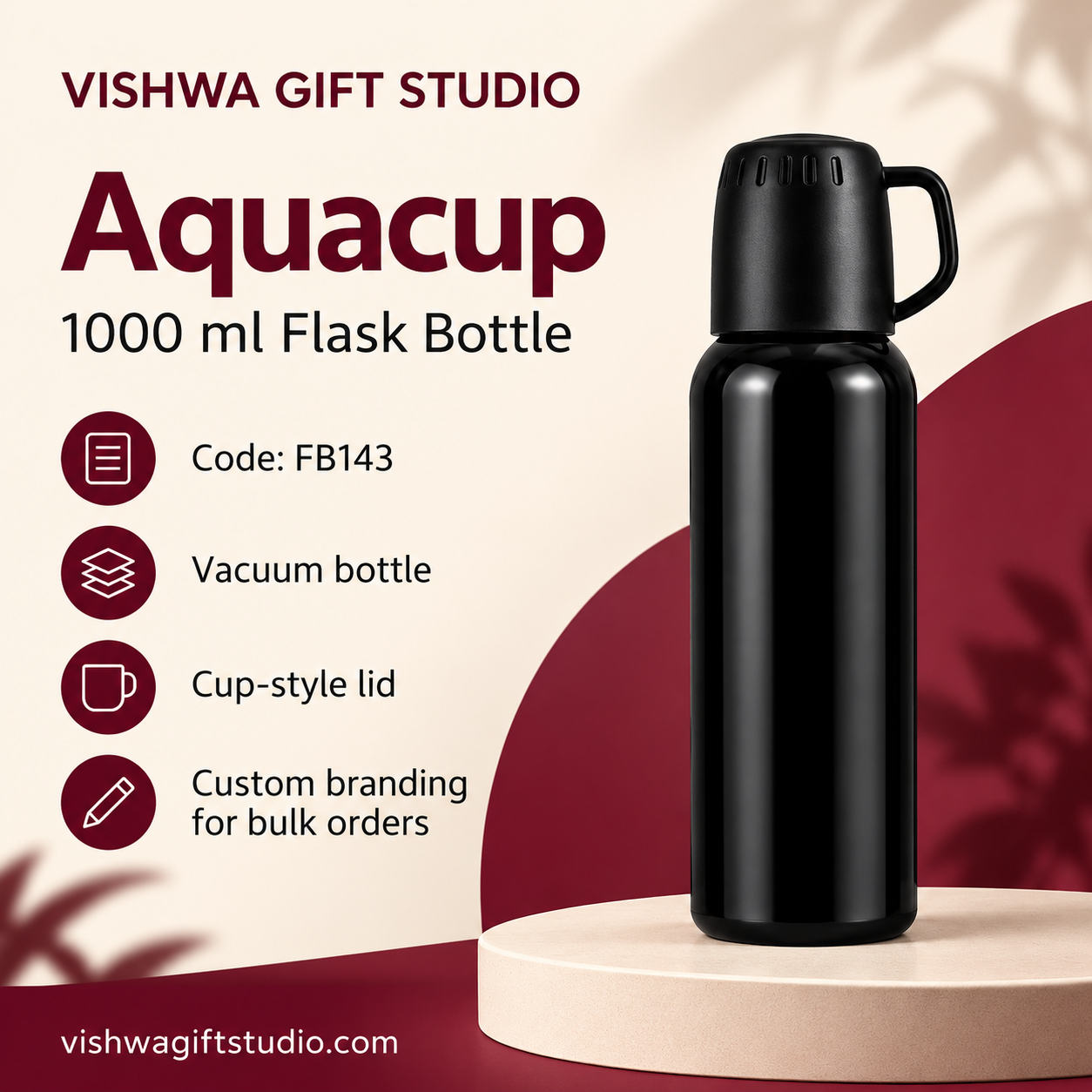 Aquacup 1000 ml Flask Bottle - FB143 - Image 2