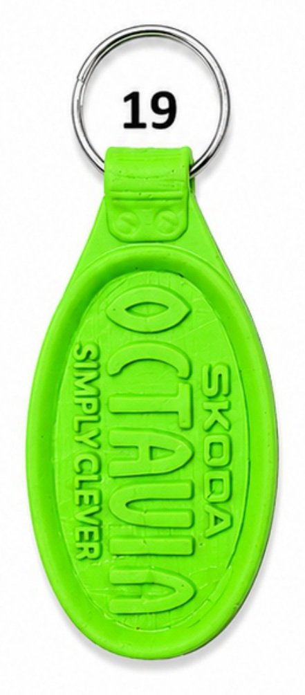 19 Green Oval First Quality Die Moulded PVC Keychain - Code 19
